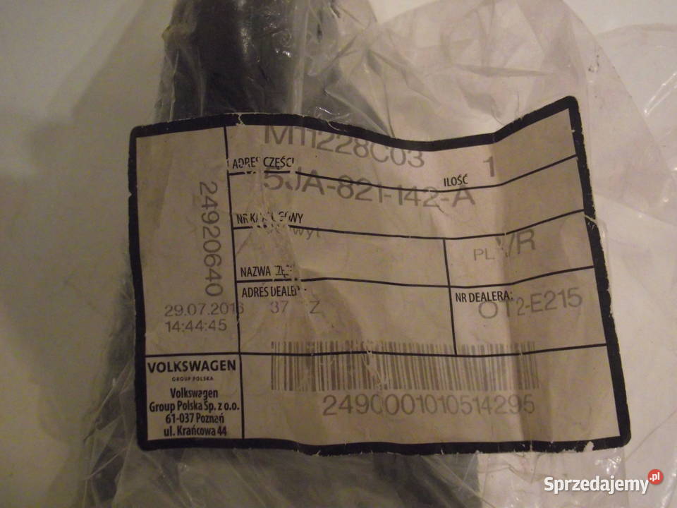 Skoda Rapid Mocowanie błotnika prawego 5JA 821 Części montażowe Wrocław