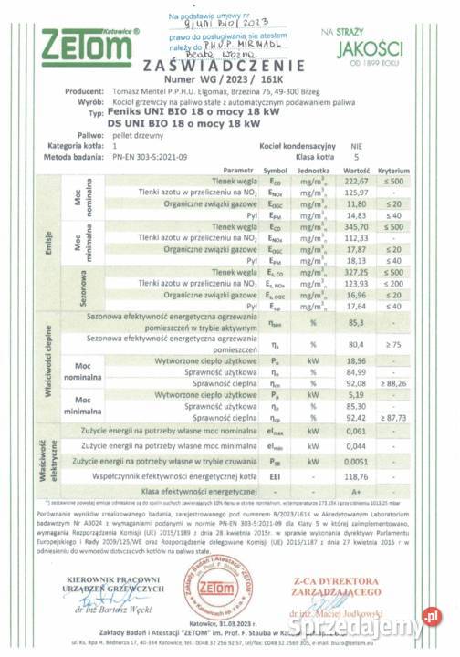 Kocioł piec co na pellet 18kW do 160m2 5 klasa Gdańsk sprzedam