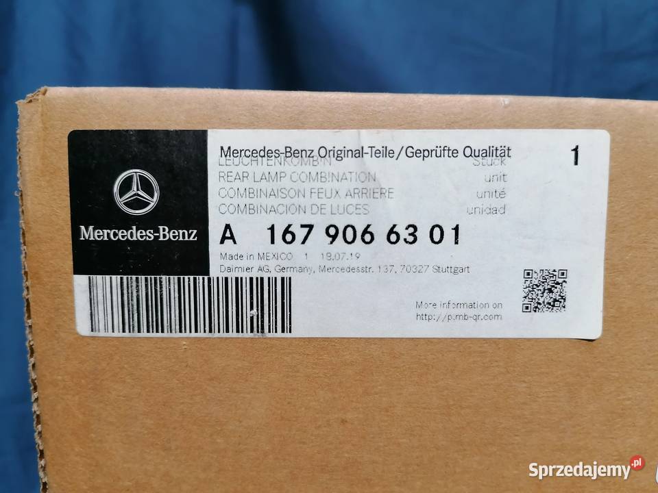 MERCEDES GLS LAMPA TYŁ LEWY A1679062507 Lampy tylne Września