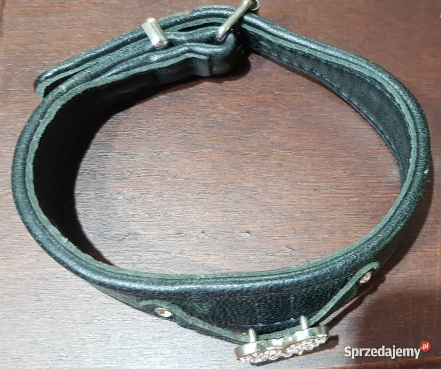 Smycz obroża kryształki skóra czoker rzemyk Kielce
