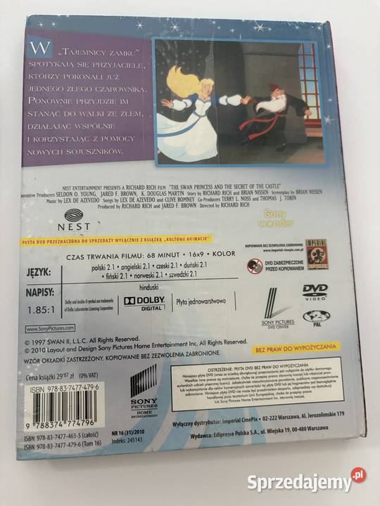 Księżniczka Łabędzi Tajemnica Zamku zestaw film dubbing Warszawa