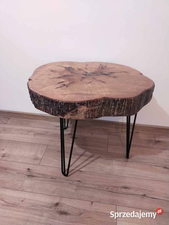 Stolik kawowy plaster drewna zywica duzy Krakow Kraków