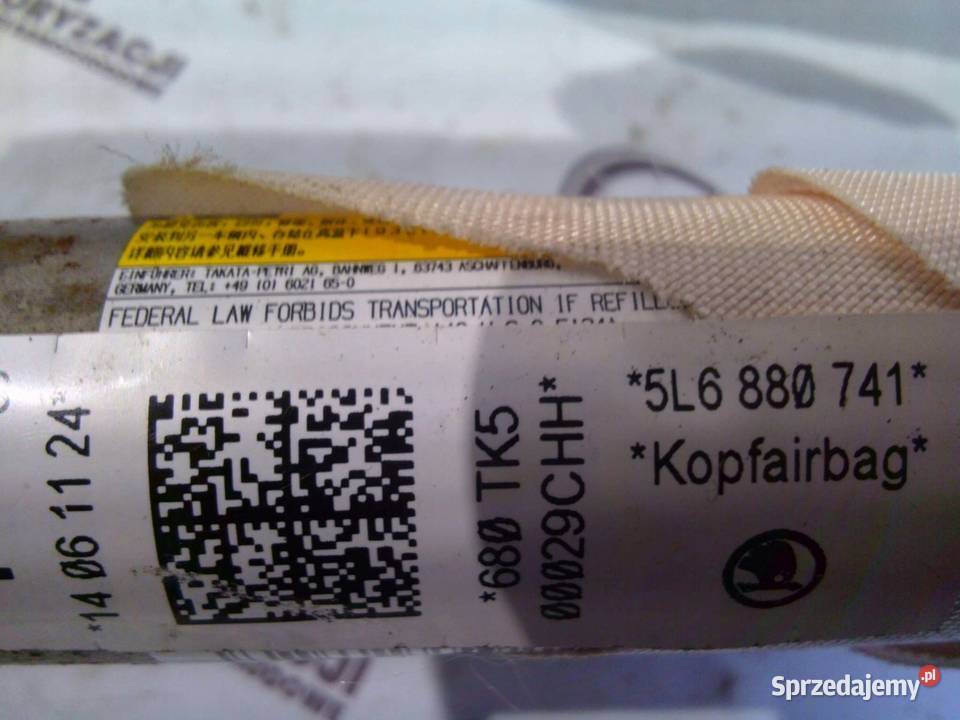 SKODA YETI 12r kurtyna lewa 5L6880741 świętokrzyskie Kielce