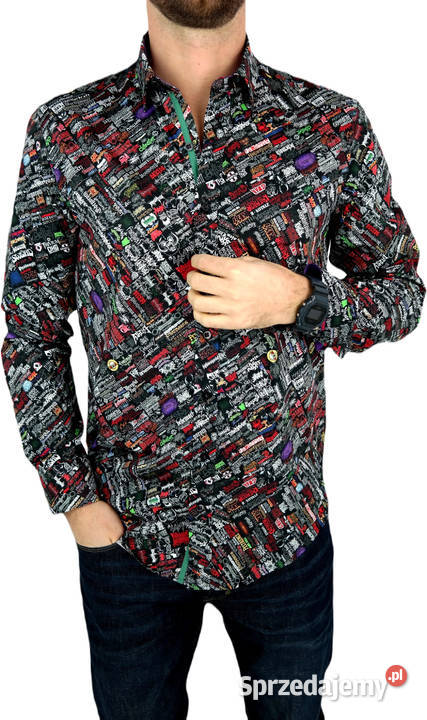 DANIEL BESSI Koszula Męska Fb056 Zespoły wielkopolskie Ostrów Wielkopolski