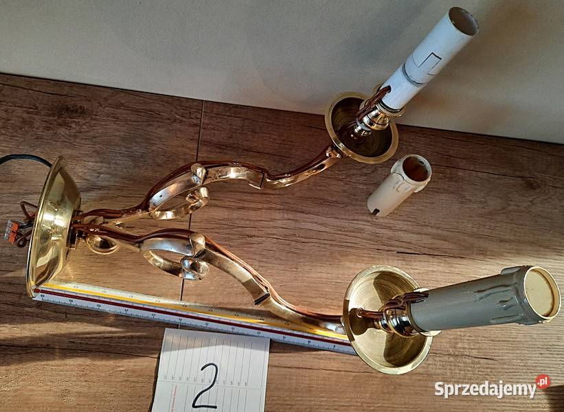 Kinkiet kinkiety podwójne mosiężne przedwojeene wielkopolskie sprzedam