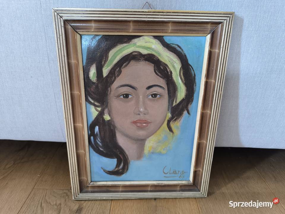 Piękny obraz przedstawiający portret kobiety łódzkie Łódź sprzedam