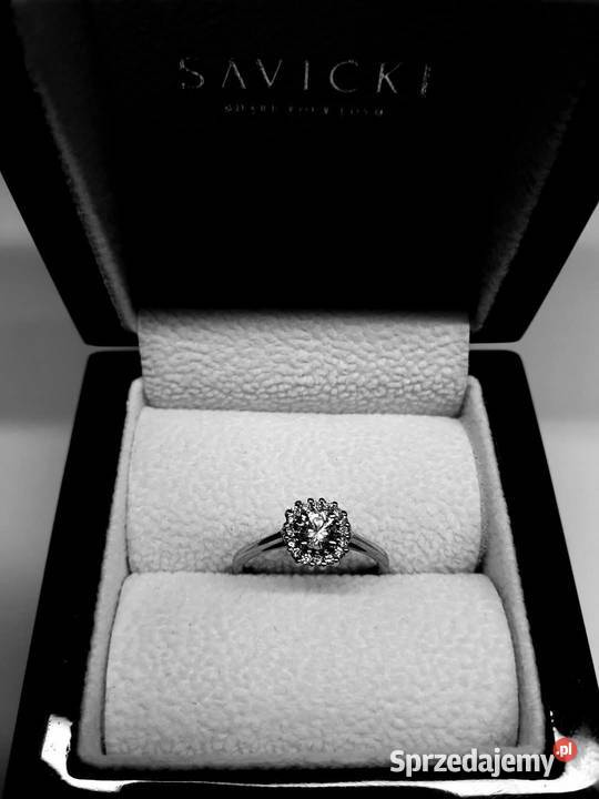 Pierścionek zaręczynowy Savicki białe złoto lubelskie Lublin sprzedam