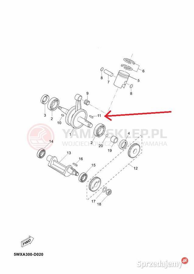 Klin wału korbowego Yamaha TZR 50 902820480600 świętokrzyskie Kielce