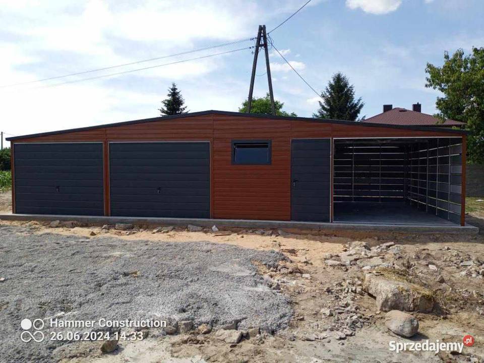 Garaż blaszany wiata Konstrukcja W OCYNKU pomorskie Wejherowo