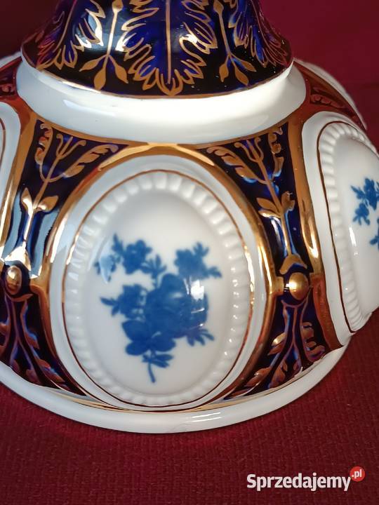 Royal Dux przepiękna stara kobaltowa bomboniera śląskie Jastrzębie-Zdrój
