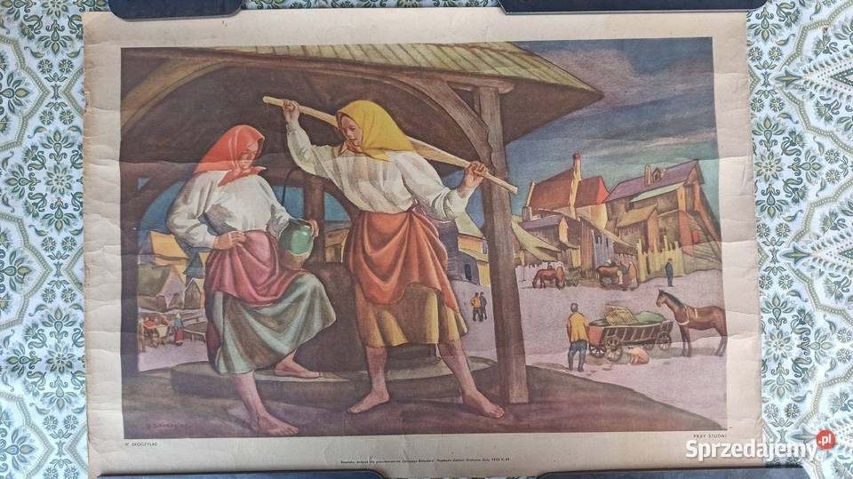 Stare przedwojenne papierowe reprodukcje obrazów Malarstwo Wieluń