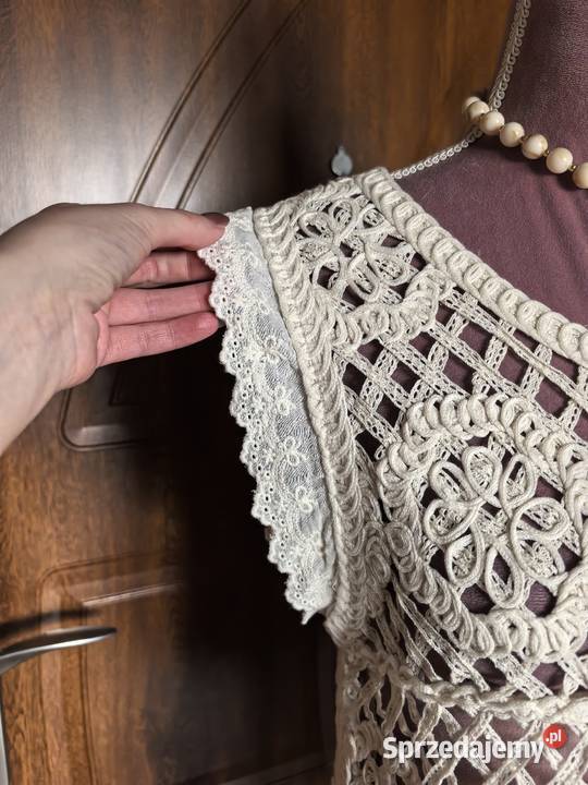 Bawełniana bluzka damska rozmiar uniwersalny brązowy/beżowy Wrocław