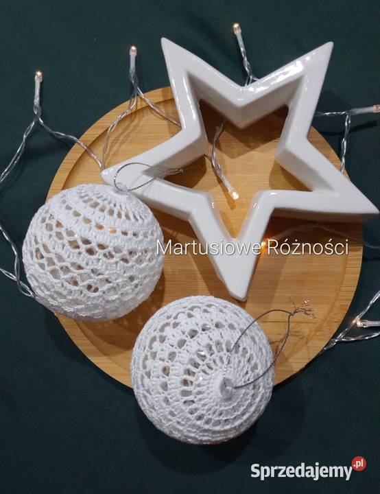 Bombki szydełkowe 8 zestaw 4 sztuki Suwałki