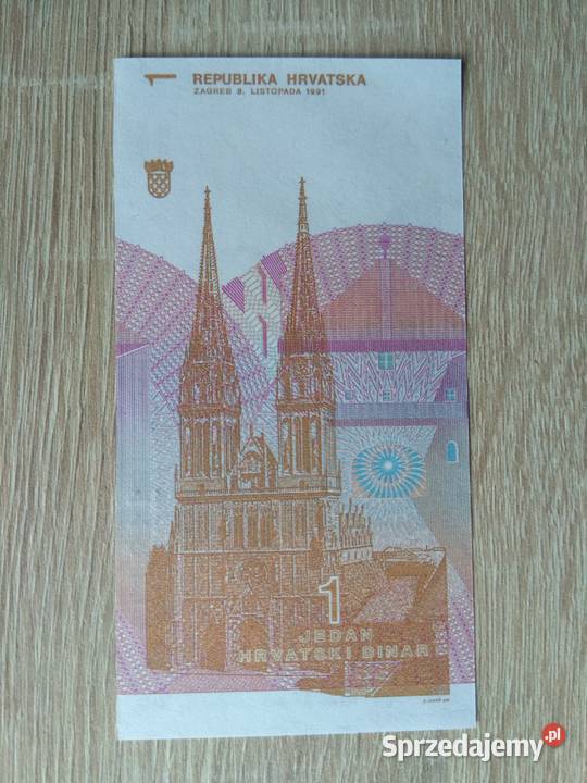 Banknot 1 dinar Chorwacja Chrząstawa Mała