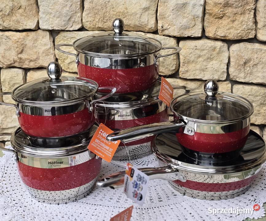 279 Garnki nierdzewne czerwone Hoffner