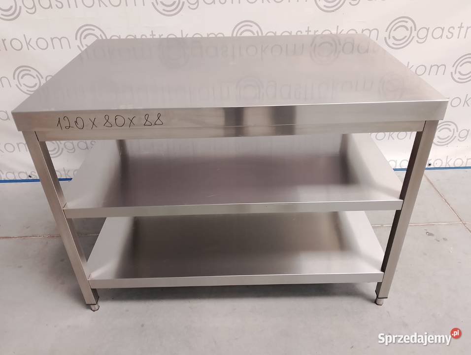 Stół centralny z 2 półkami  120x80x85