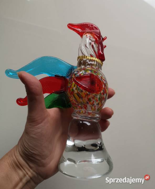 Szklana figurka Kogut w stylu Murano