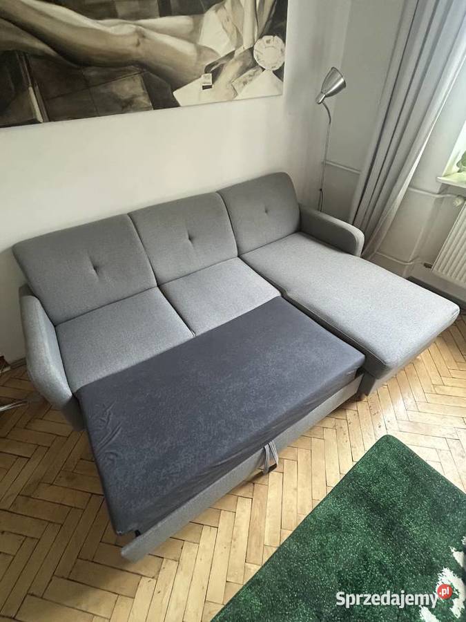 Szara piękna rozkładana kanapa Warszawa