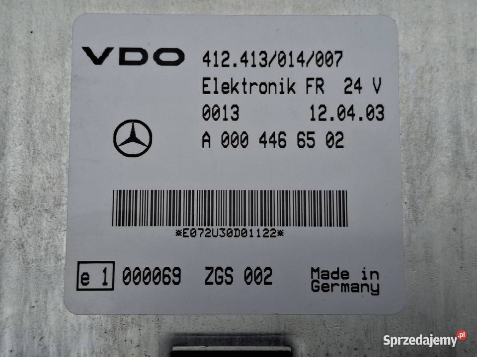 MERCEDES ATEGO STEROWNIK MODUŁ VDO FR KASETA Układ elektryczny silnika Bieleń