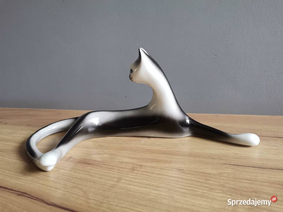 Stara figurka Kot porcelana Bogucice M