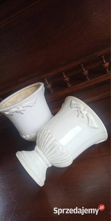 2 Doniczki amfory Na nodze Szkliwione 100 2 Gdańsk