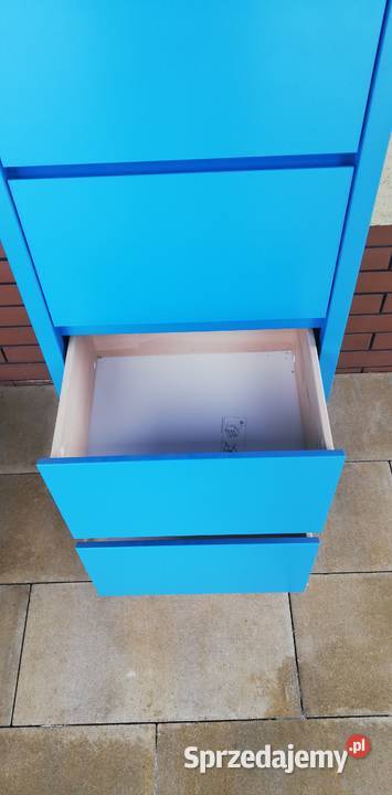 Szafka niebieska z szufladami Ikea słupek komoda
