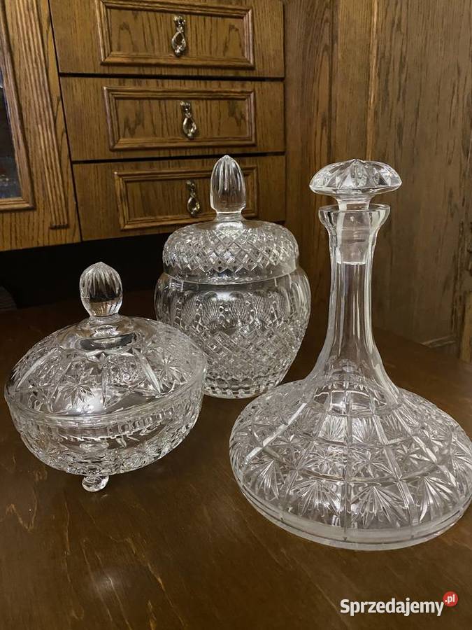 Kryształ z PRL Duża Bomboniera Porcelana i szkło zachodniopomorskie