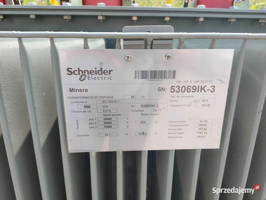 Transformator olejowy 800kVA 20041kV śląskie Leszna Górna