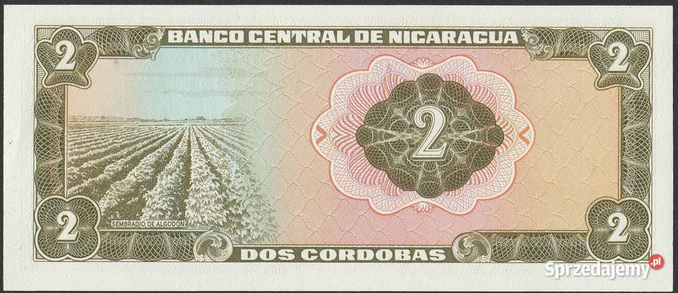 NIKARAGUA 2 CORDOBAS 1972 STAN BANKOWY UNC Numizmatyka