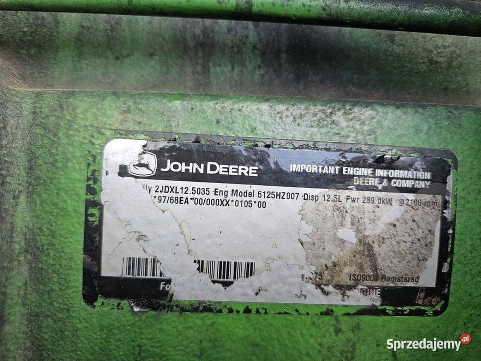 Silnik 6125 JOHN DEERE 7300 wielkopolskie Wilkowo