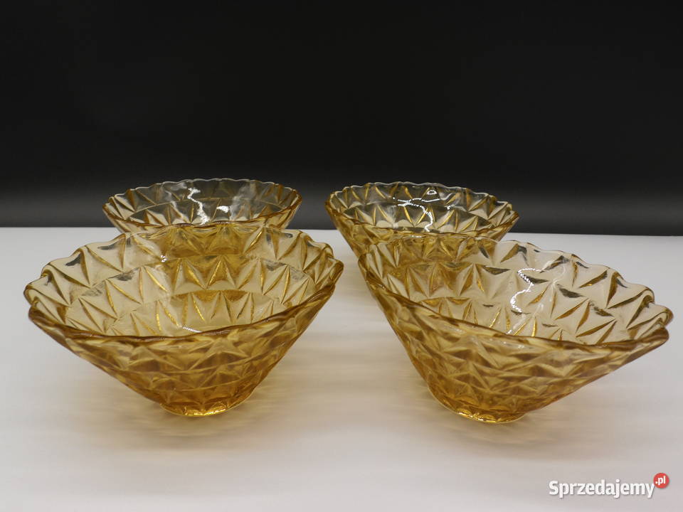 Klasyka PRL Komplet 4 Salaterek Grys Huta Raszków