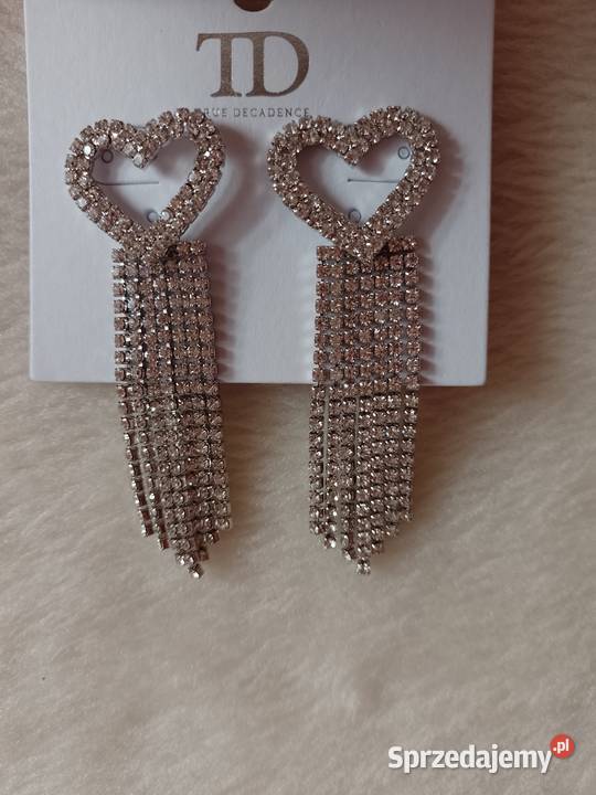 Długie Bogato zdobione kolczyki ślubne z Kraków