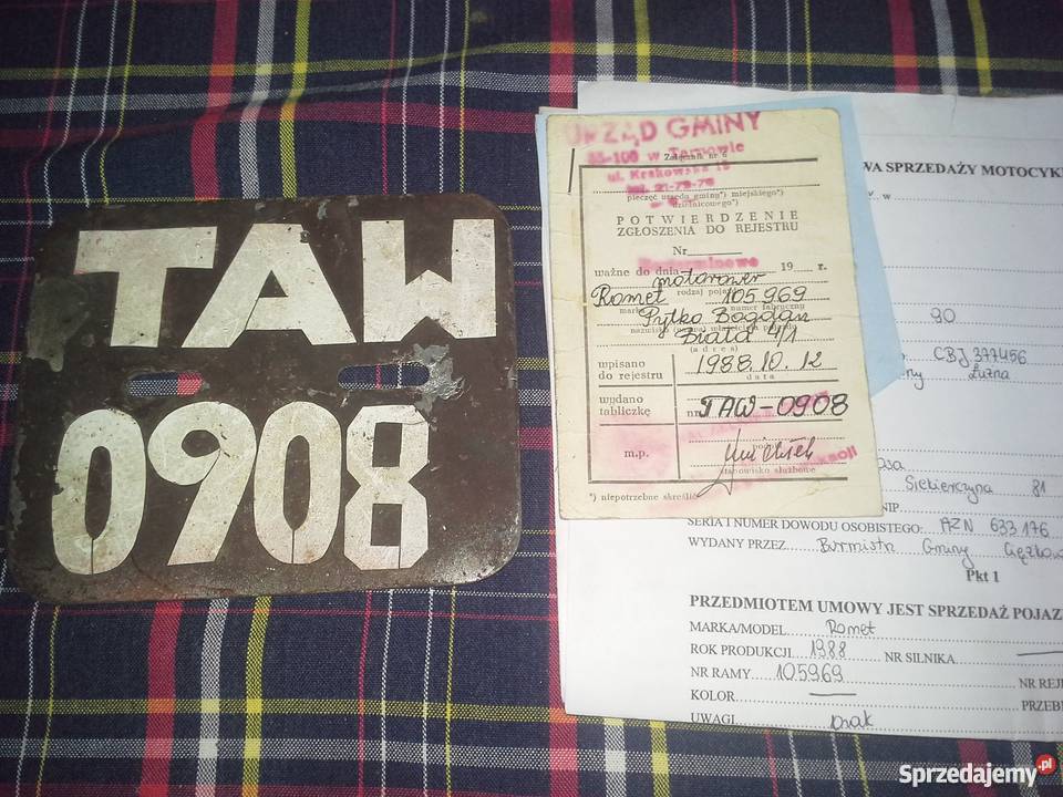dokumenty romet każdy typ nawet pony 49cm3 małopolskie