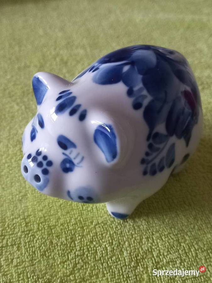 Figurka porcelanowa Świnka Gżel Porcelana i szkło sprzedam