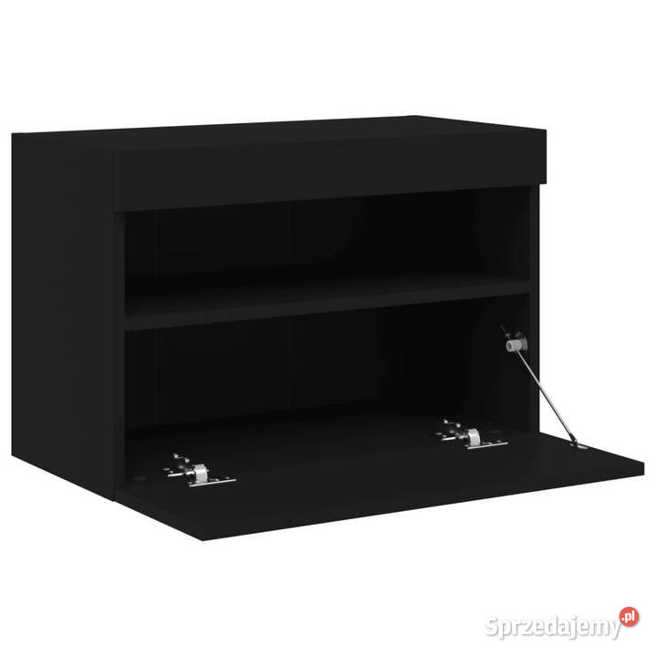 Ścienna szafka TV z LED czarna 60x30x40 WM837185 Warszawa sprzedam