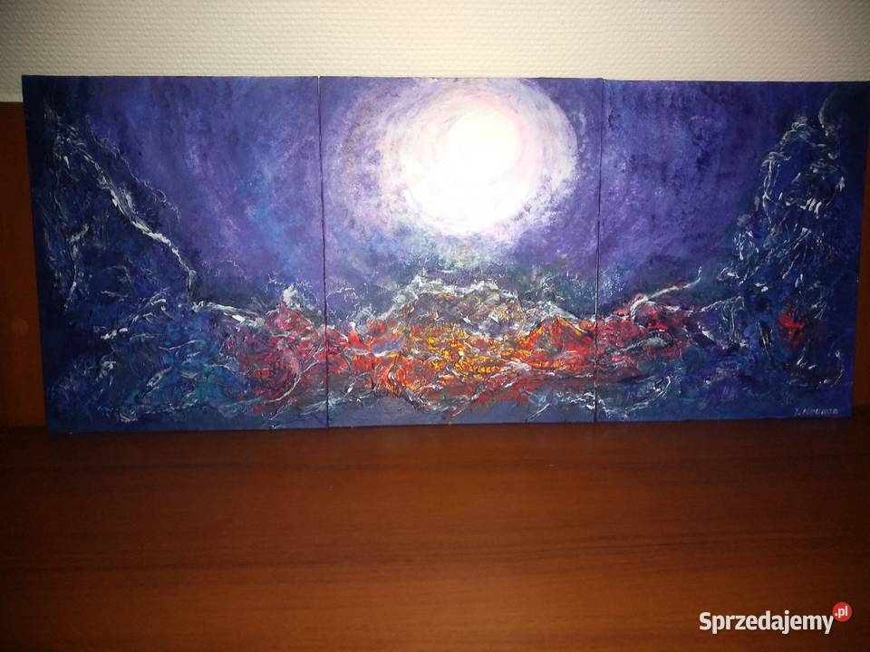 Obraz akrylowy abstrakcja tryptyk na płótnie 3x Dębica