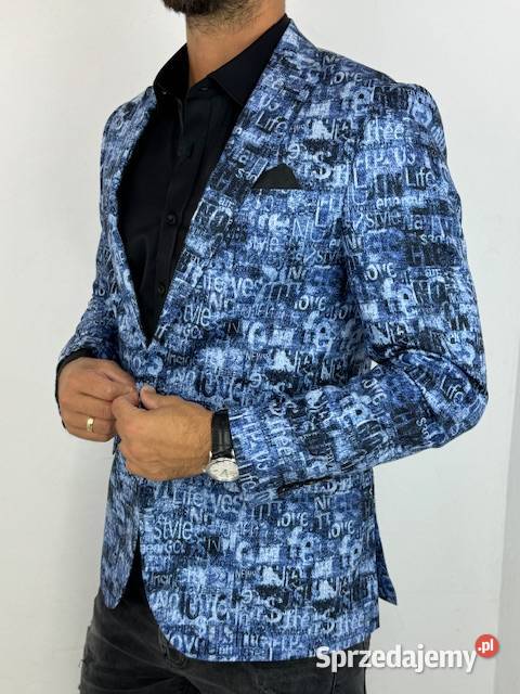 GIOVANNI PERA Marynarka męska D628 niebieska w wielkopolskie Ostrów Wielkopolski sprzedam