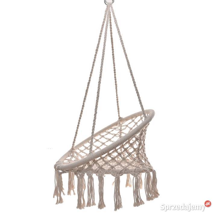 Ażurowa huśtawka ogrodowa fotel wiszący z beżowy Poznań sprzedam