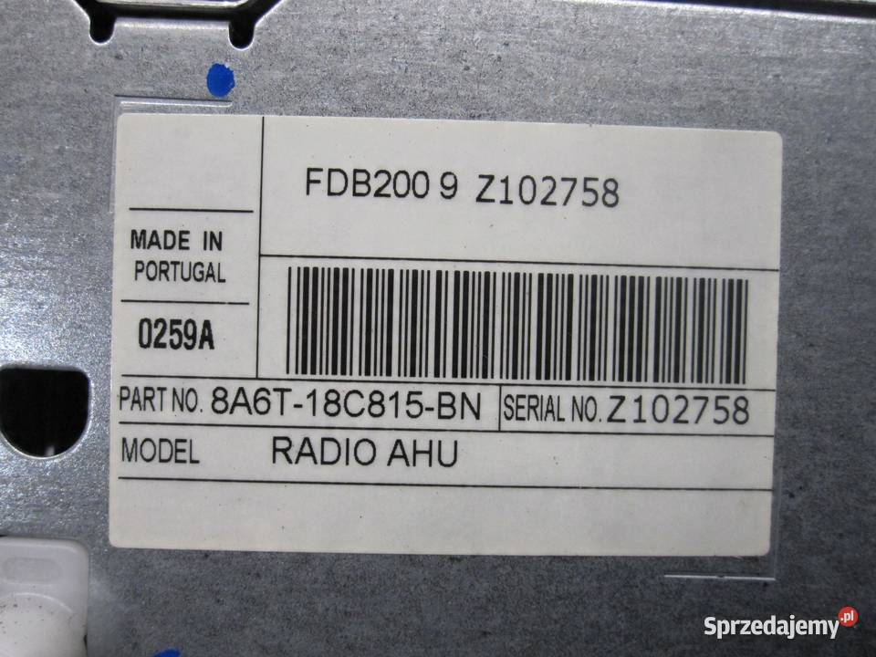FORD FIESTA VII 09r radio CD 8A6T18C815BN