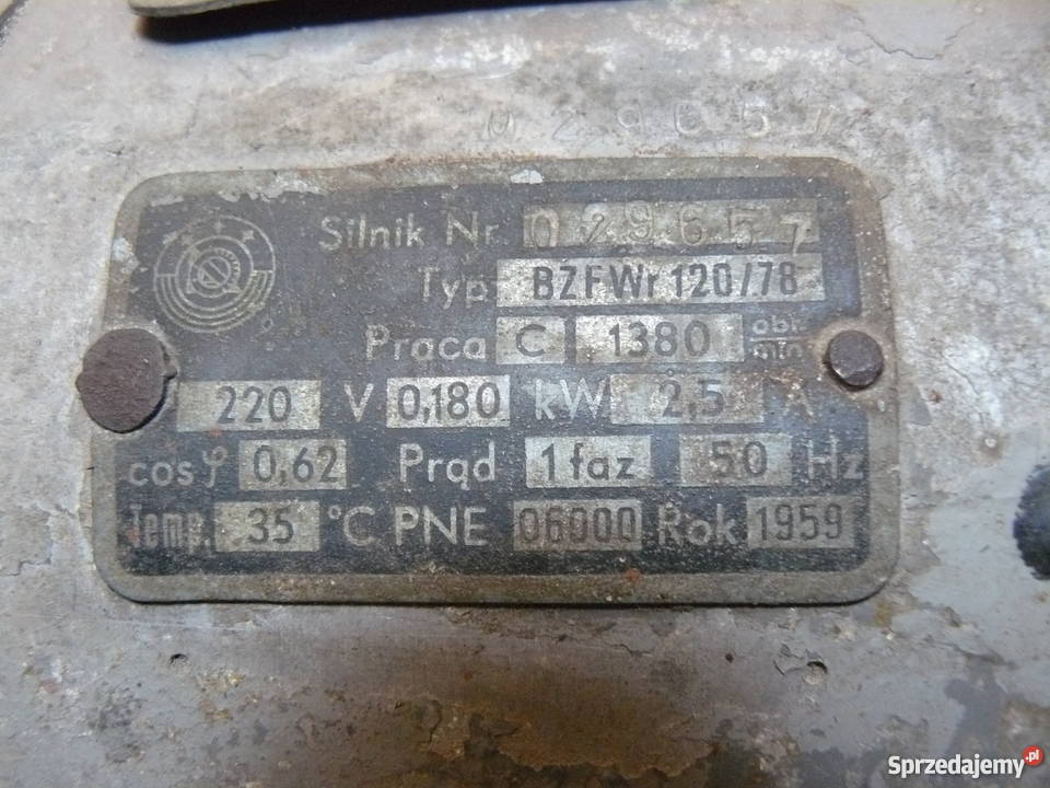 Silnik 230 v 1959 230V Elektryczne Nowa Sól