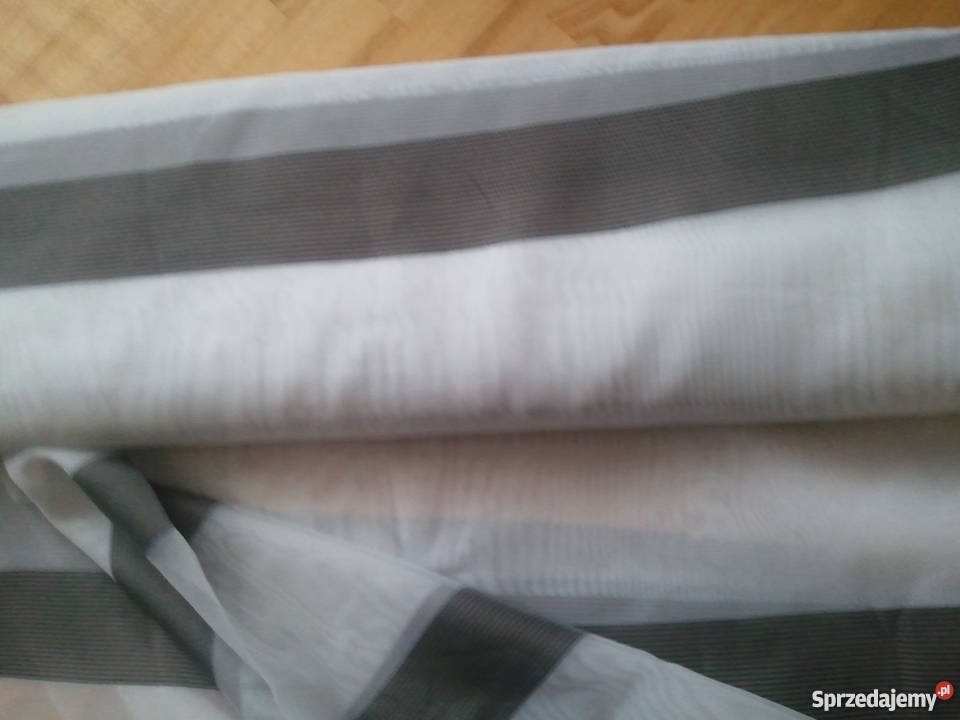 Firana woal pasy fiolet grafitbrązowy wys 290 Radom