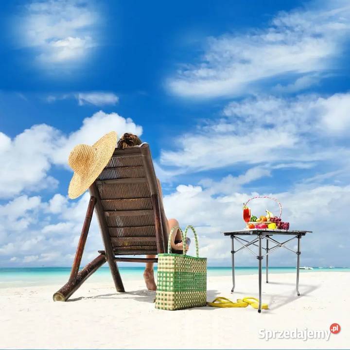 Qisiewell camping stolik przenośny beżowy lubelskie sprzedam