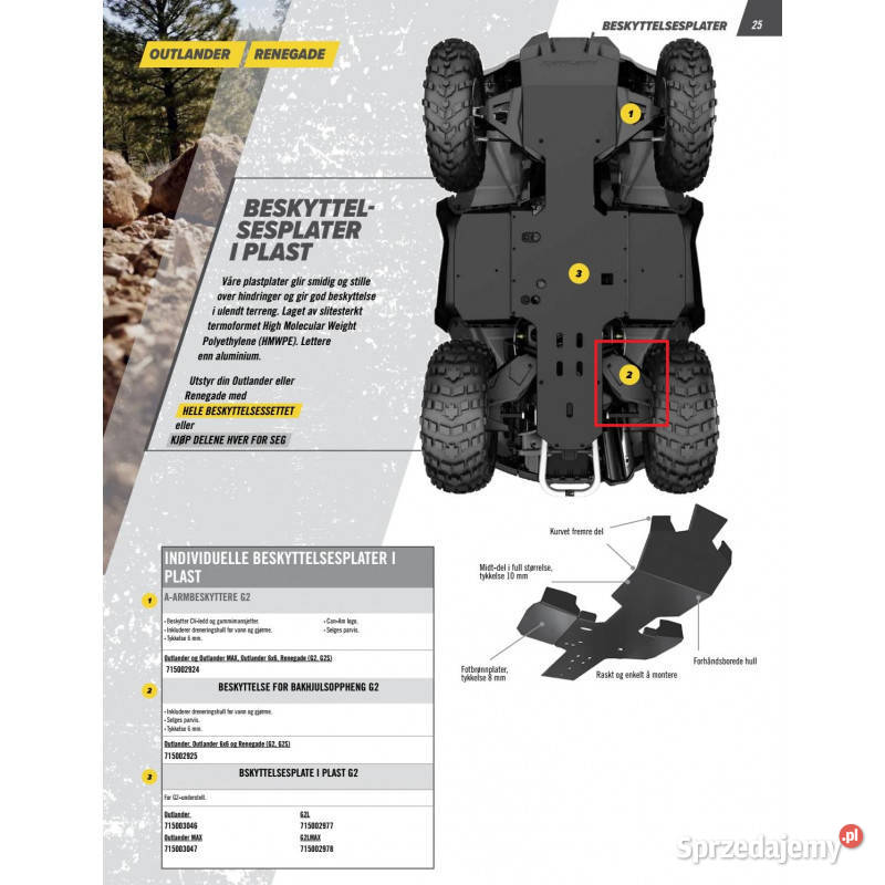 Osłona podwozia do quada CanAm Outlander Osłony Nowy Sącz