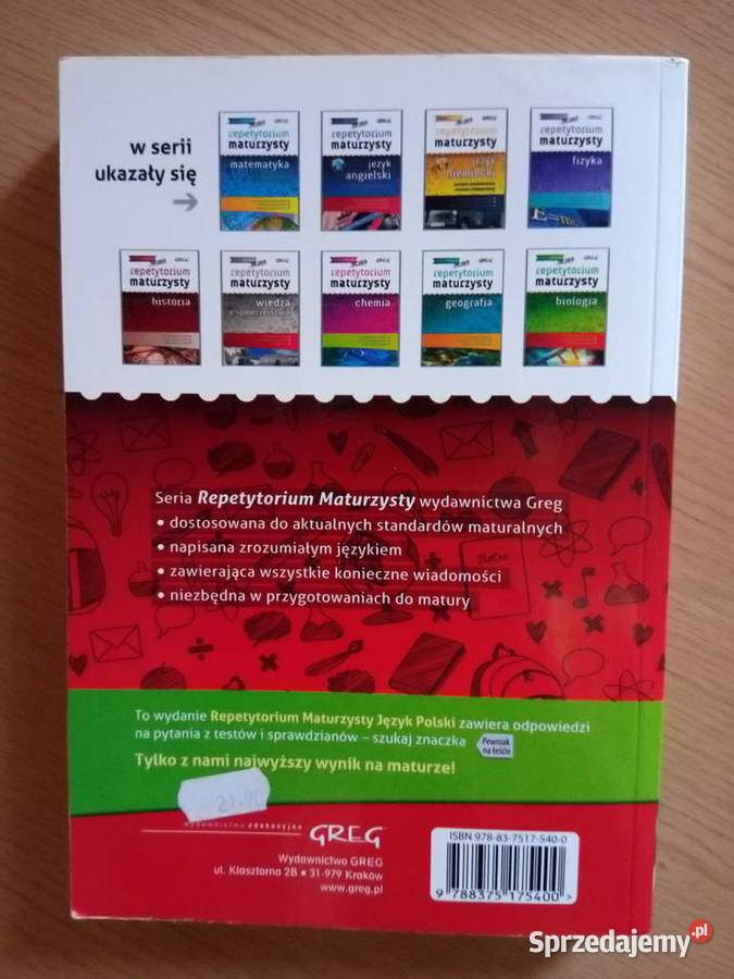 Repetytorium maturzysty język POLSKI GREG Dąbrowa Górnicza