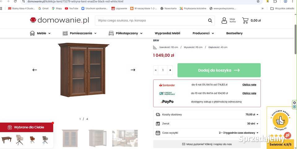 Sprzedam zestaw mebli KENT szafa 4drzwiowa 2 lubelskie Łuków