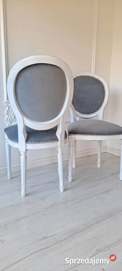 Soulowe szare krzesło Medalion Shabby Chic Szczecin