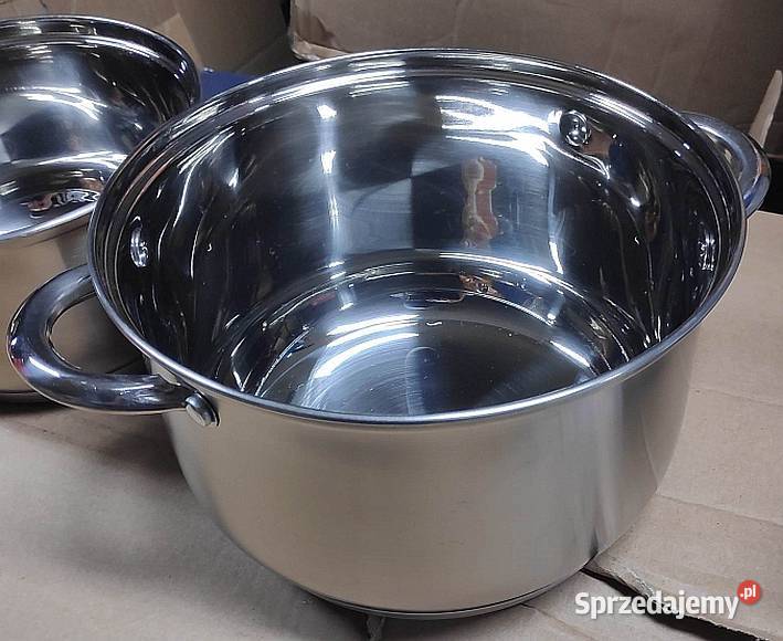 Garnki 12 el Wellberg stalowe indukcja gaz Przybory kuchenne Łódź sprzedam