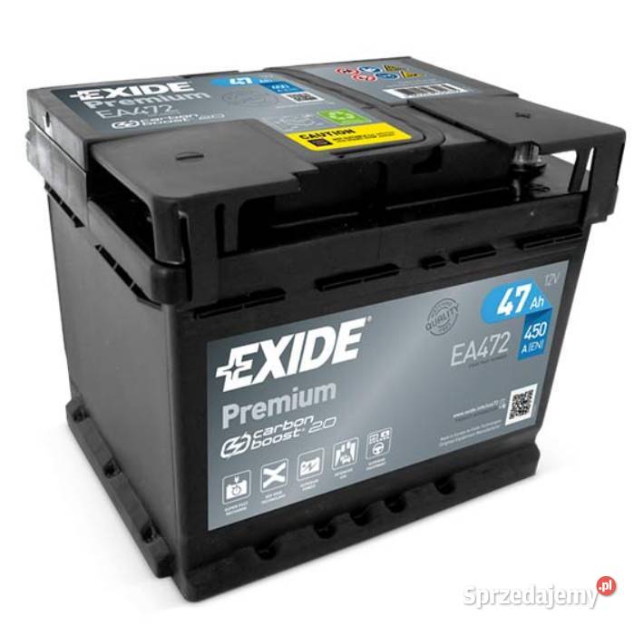 Akumulator 47Ah 450A Exide Premium EA472 Prawy Kościerzyna