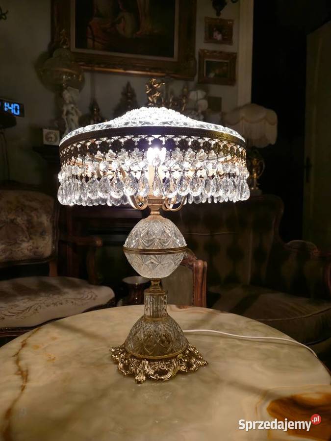 Lampa Salonowa szklana Lampka nocna kryształowa wielkopolskie Kalisz