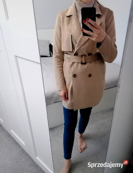 zamszowy płaszcz sinsay rozmiar XS Lubartów